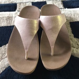Fitflop rose gold sandals size 8